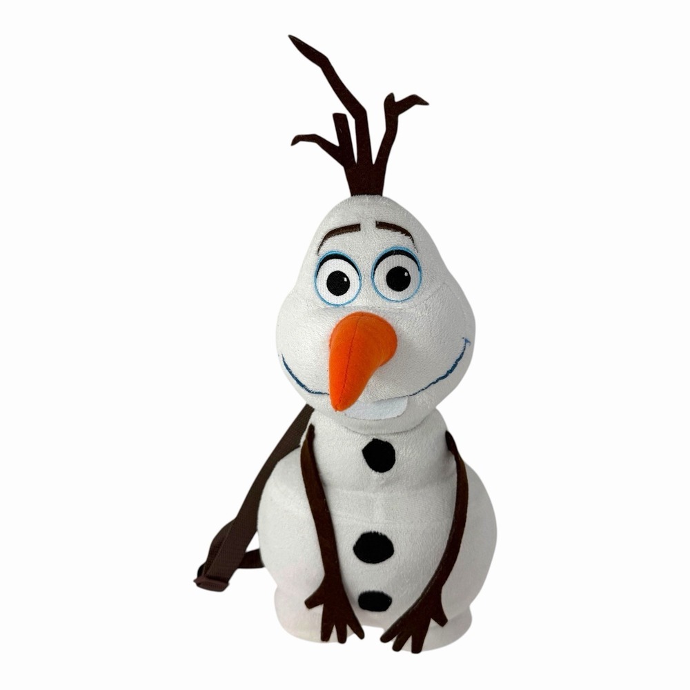 Disney Frozen Olaf Plush Backpack White Snowman Adjustable Straps Small Zip Bag - Picture 4 of 11